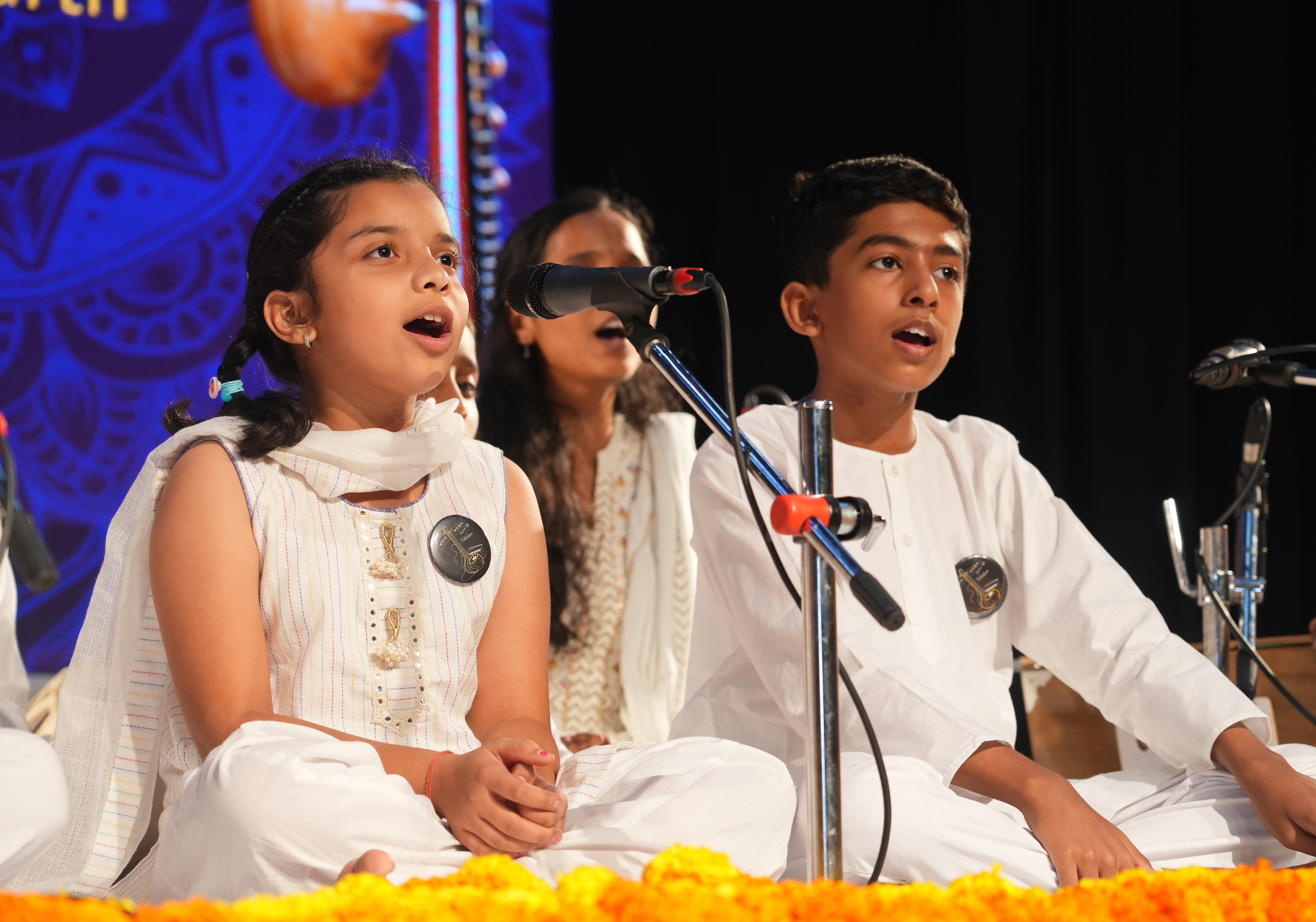 Professor playing tabla